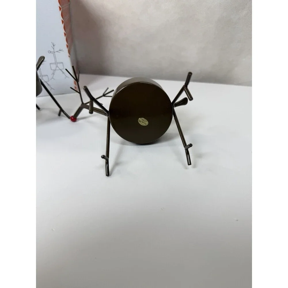 Gold Canyon Christmas Mini Reindeer Tealight Holders Set of 2 Vtg Holiday Box